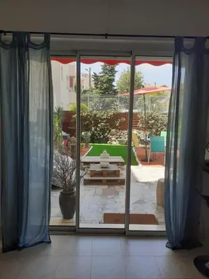 a view of a patio from a sliding glass door at Grand Studio Terrasse Proche Palais des Festivals in Cannes