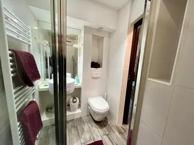 a bathroom with a toilet and a sink at Appartement Le Suquet proche Croisette in Cannes