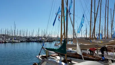 a bunch of boats docked in a harbor at Chez Grace in Cannes