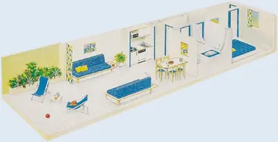 aometric drawing of a kids room with a slide at Cannes - view Cap Esterel in Cannes