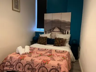 a bedroom with a bed with bikes on it at CANNES CROISETTE b in Cannes
