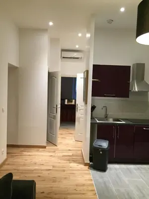a kitchen with a sink and a counter top at CANNES CROISETTE b in Cannes