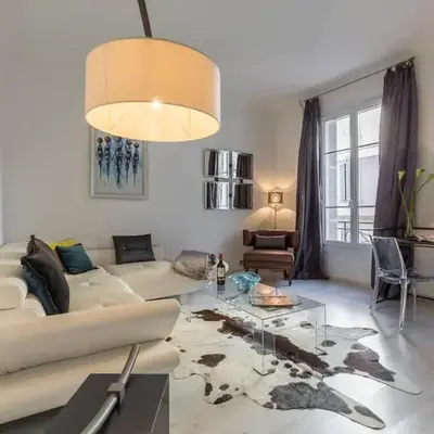 Centrally located modern 2 Bed apartment in Cannes with aircon and high ceilings and modern design 696