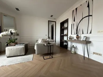 a collage of photos of a living room and kitchen at A 2 pas de la croisette in Cannes