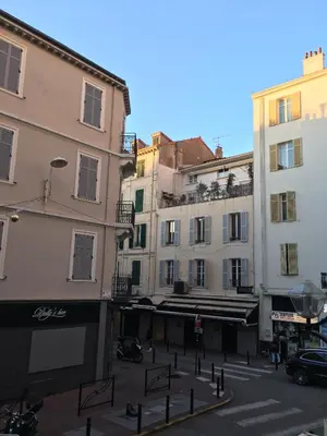 a group of buildings in a city with a street at Studio Croisette Cannes in Cannes