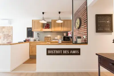 a kitchen with a sign that reads best notiates animals at Maria Sea Cannes in Cannes