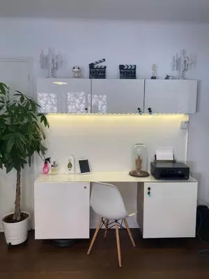 a white desk with a chair in a room at Cannes City B&B in Cannes