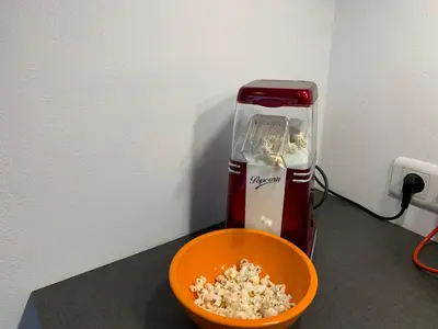 a coke mixer and a bowl of popcorn on a counter at Close Palais - Calm - Brand New in Cannes