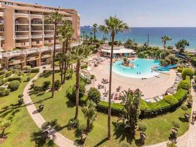 an aerial view of a resort with a swimming pool at #Cannes Boccacabana Beach, Seafront, in Résid Pierre&Vacances Classé 3 Stars in Cannes