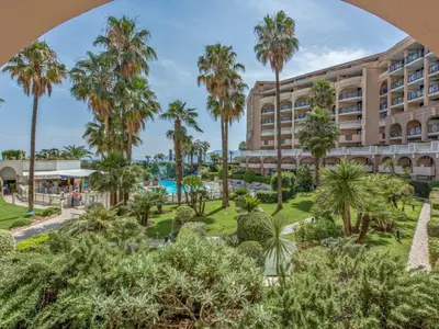 a view of the resort from the garden at #Cannes Boccacabana Beach, Seafront, in Résid Pierre&Vacances Classé 3 Stars in Cannes