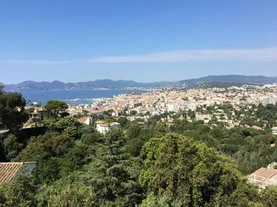 a view of a city from a hill at Lovely Studio Cannes in Cannes