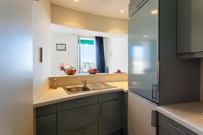 a kitchen with a sink and a window at Le Saint-Pierre PET231 2P in Cannes