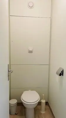 a bathroom with a toilet in a stall at Résidence Gray d'Albion Studio ROU503 in Cannes