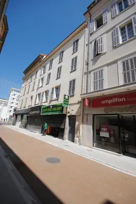 an empty street in front of a building at Les Serbes 2P RET29 in Cannes