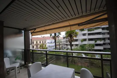 a balcony with a view of a building at Résidence Gray d'Albion 2P NAP558 in Cannes