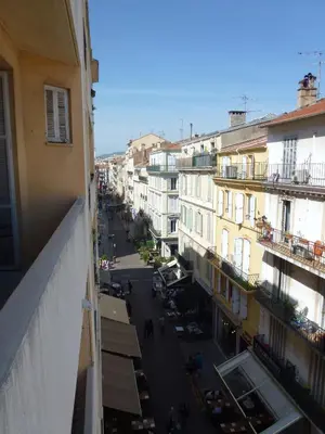 a view of a city street from a building at Spacious one bedroom - great location! in Cannes