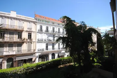 a large building with balconies on the side of it at Residence Gray d'Albion 2P ALI1165 in Cannes