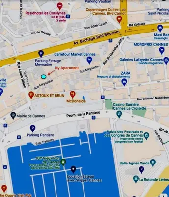 a map of the city of sarajevo at Cannes Apartment close to Congress Palace, Croisette, Beaches in Cannes
