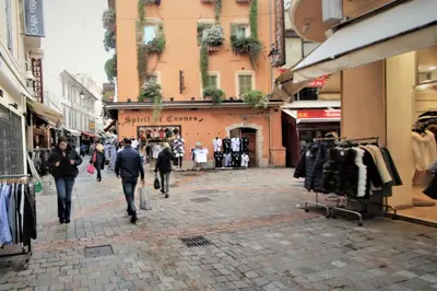 a group of people walking down a street at Cannes Apartment close to Congress Palace, Croisette, Beaches in Cannes