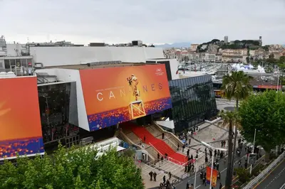 a large billboard on the side of a building at Welcoming Apartment with parking - Croisette in Cannes