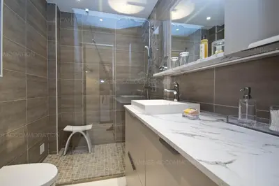 a bathroom with a shower and a sink and a toilet at Khayat in Cannes