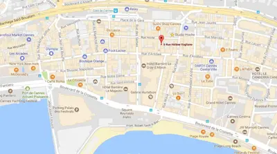 a map of the city of philadelphia with attractions at 2 pièces Vagliano in Cannes