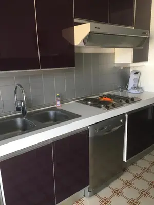 a kitchen with a sink and a stove at Lou Suquetan in Cannes