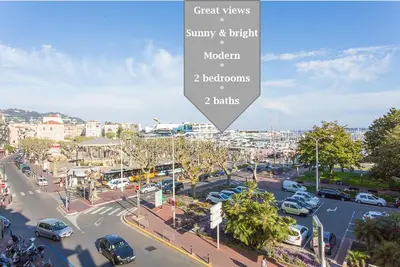 a view of a city with cars parked on a street at Pure & chic 2beds/2baths in centre! in Cannes