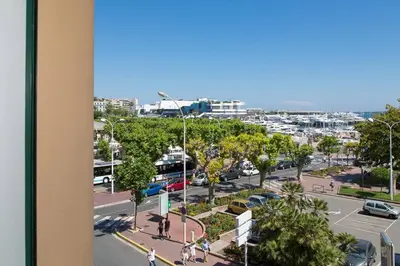 a view of a city street with a parking lot at Pure & chic 2beds/2baths in centre! in Cannes