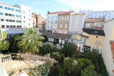 a view of a city with buildings and trees at Luxury, central 3 bedroom, 3 bathrooms 5 mins from the Palais 410 in Cannes