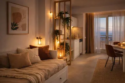 a bathroom with a white counter and a window at Apartment Cannes Croisette in Cannes