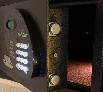 a close up of a microwave oven with a control panel at Hotel America in Cannes