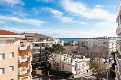 a view of the city from the apartment at High-Standard 2-Bedroom Apartment with Sea View and Large Terrace in Cannes