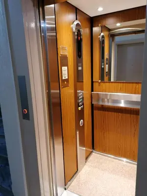 a room with a door and a mirror on a ship at Cannes NEW Apartment, Palais Des Festivals, CROISETTE, Beaches in Cannes