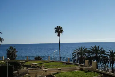 a view of the ocean from the balcony of a resort at Rocamare 2, by Welcome to Cannes in Cannes