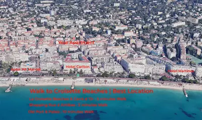 a view of a city with the ocean and buildings at Prime Location Hyper Center Ideal for Couples & Families - Walk Everywhere - SMART by Totolulucannes in Cannes