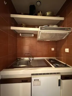 a kitchen with a sink and a stove at Gray d'Albion VIM1163 studio in Cannes