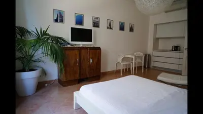 a bedroom with a bed and a tv on a dresser at 124 MIRAMAR 65 LA CROISETTE in Cannes