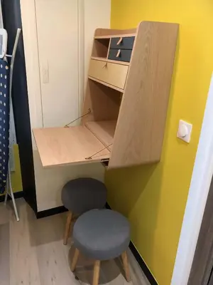 a room with a desk and a chair and a desk at Scandinavian Urban 2 - 2BR apartment in center close to Palais des Festivals and the beach in Cannes