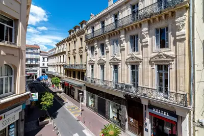 an overhead view of a city street with buildings at Scandinavian Urban 2 - 2BR apartment in center close to Palais des Festivals and the beach in Cannes