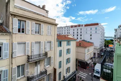 an overhead view of a city street with buildings at Scandinavian Urban 4 - 1BR apartment in Cannes center close to the beach and the Palais in Cannes