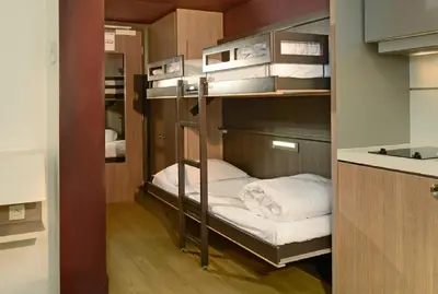 a bunk bed room with two bunk beds in it at Résidence Residéal Premium Cannes in Cannes