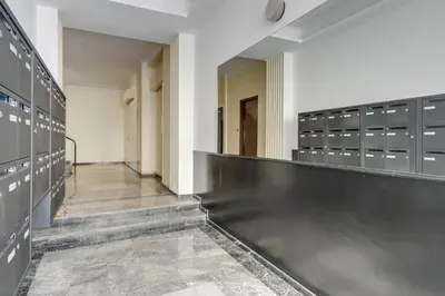 a row of lockers in an empty locker room at - Luxury Appart Climatisé Plage - in Cannes