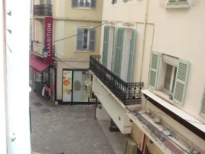 a view of an alley from a building at Good location flat in Cannes