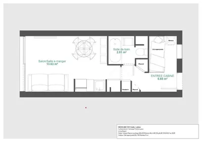 a floor plan of a house at Studio cabine vue mer, piscine panoramique, parking couvert in Cannes