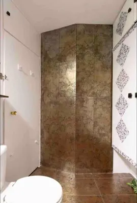 a bathroom with a shower with a toilet at Magnifique 2 pièces Palm Beach bord mer in Cannes