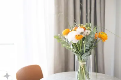 a vase of flowers sitting on a table at Luxury Apartment - 150m to Palais des Festivals ( Cannes ) in Cannes
