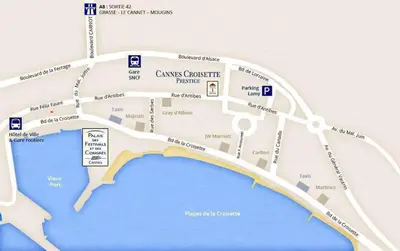 a map of the campus of canyon constructius hospital at Studio Léa in Cannes