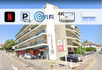 a picture of a building on a city street at Magnifique appartement le Cannet,Cannes, Parking, Wifi in Le Cannet