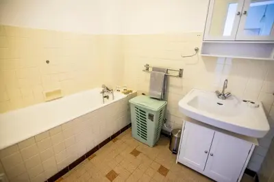 a bathroom with a sink and a bath tub and a sink at ++++ renovated cosy 50m2 sunny flat / balcony / close to beach and to the Palais des festivals ++++ in Cannes